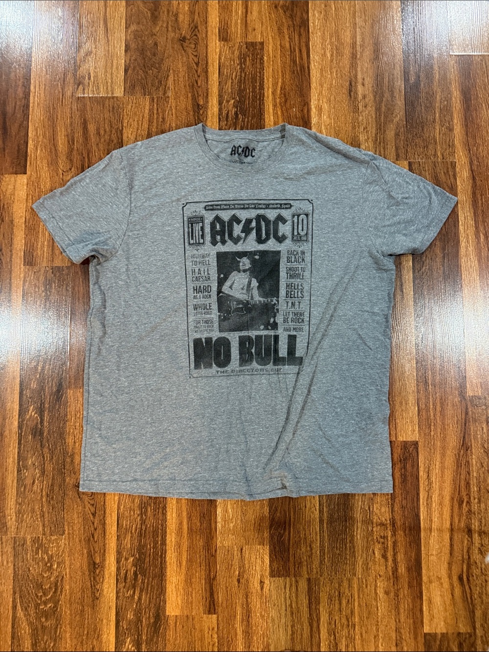 Lucky Brand AC/DC Gray 'No Bull' Graphic Short Sleeve Tee